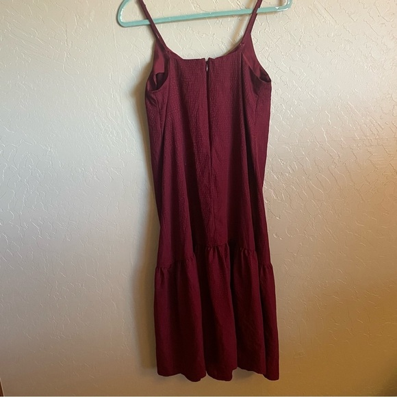 The Nines by HATCH Sleeveless Tiered Slip Maternity Dress red satin size small - Picture 3 of 7